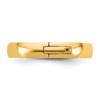 14ky CLIQ 4mm Hinged Half Round Wedding Band Size 9.5
