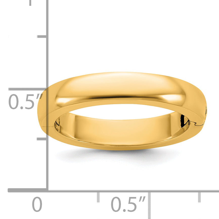 14ky CLIQ 4mm Hinged Half Round Wedding Band Size 9.5