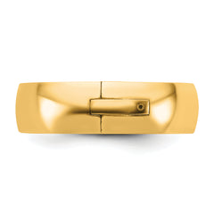 14ky CLIQ 6mm Hinged Half Round Wedding Band Size 9.5