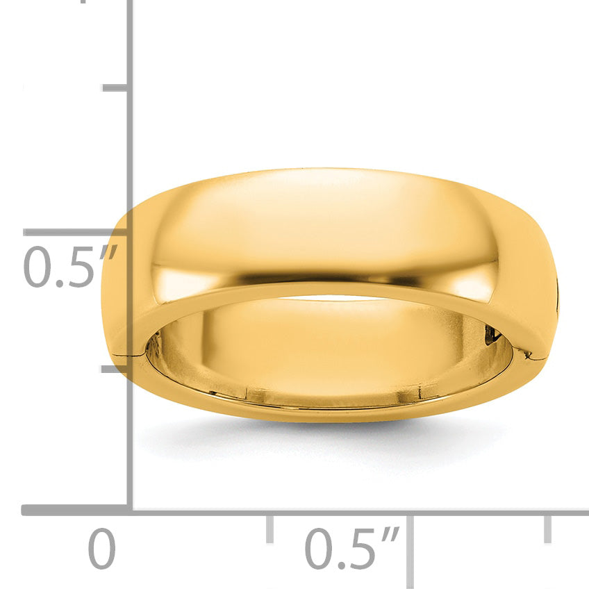 14ky CLIQ 6mm Hinged Half Round Wedding Band Size 9.5