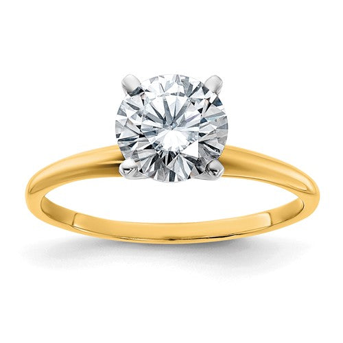 Round White Lab-Grown Diamond Solitaire Engagement Ring in 14K Two-Tone Gold (1 3/4 ct.), Size 7 - Sophia Jewelers
