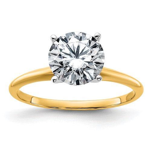 Round Lab-Grown Diamond Solitaire Engagement Ring in 14K Two-Tone Gold (2 ct., VS+ F+), Size 7 - Sophia Jewelers