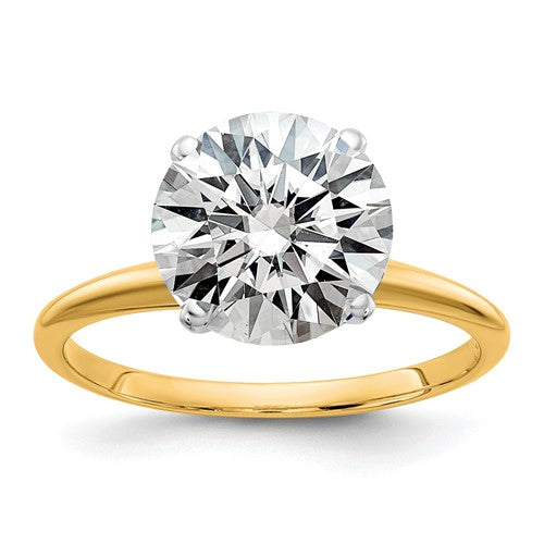 Lab-Grown Diamond Solitaire Engagement Ring in 14K Two-Tone Gold (3 ct., VS/SI+ G+), Size 7 - Sophia Jewelers