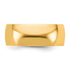 14K Yellow Gold Half-Round Wedding Band 8mm