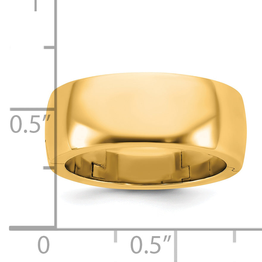 14ky CLIQ 8mm Hinged Half Round Wedding Band Size 9.5