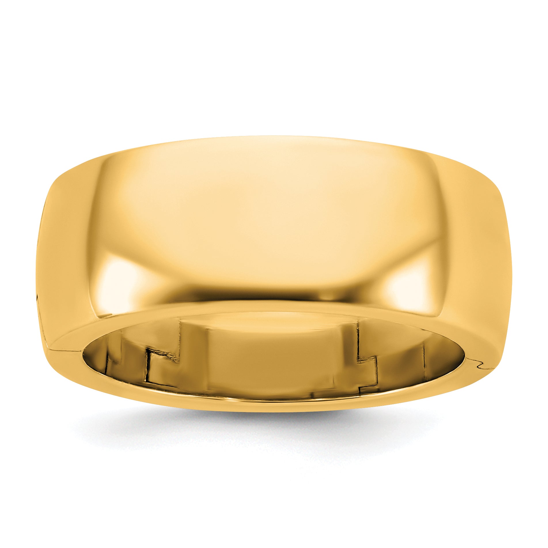14K Yellow Gold Half-Round Wedding Band 8mm