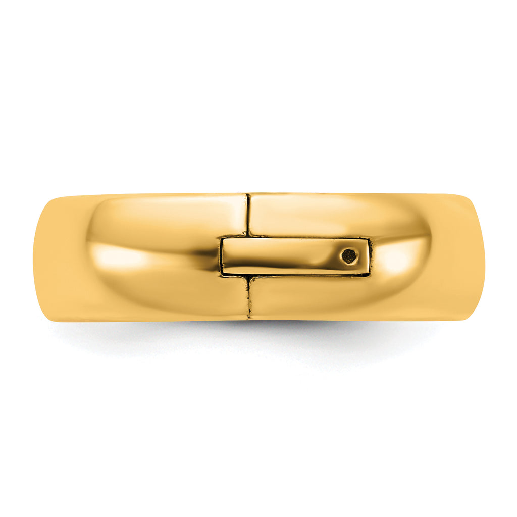 14K Yellow Gold Half-Round Comfort-Fit Wedding Band 6mm