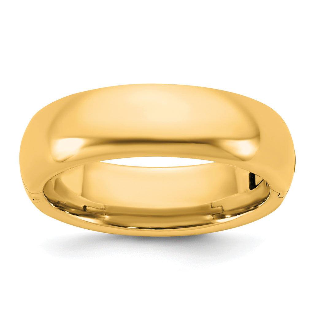 14K yellow gold 6mm comfort fit hinged wedding band