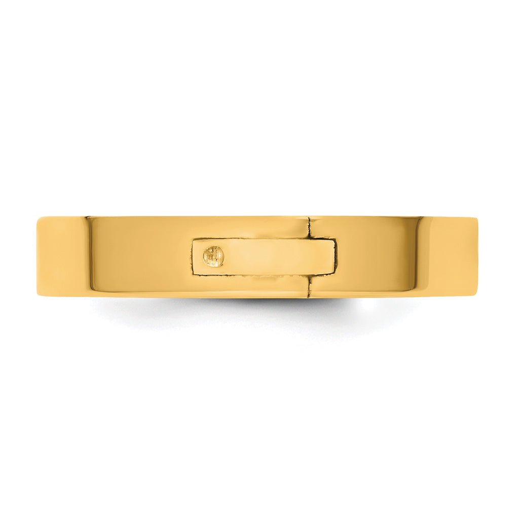 14ky CLIQ 4mm Hinged Flat Wedding Band Size 12