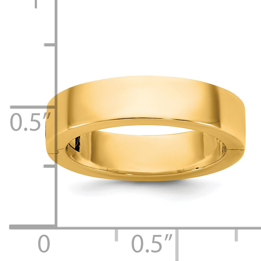 14ky CLIQ 5mm Hinged Flat Wedding Band Size 12.5