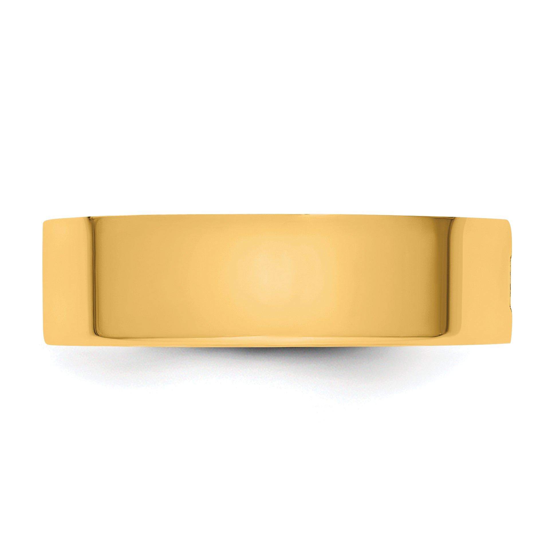 14K Yellow Gold Flat Wedding Band 6mm