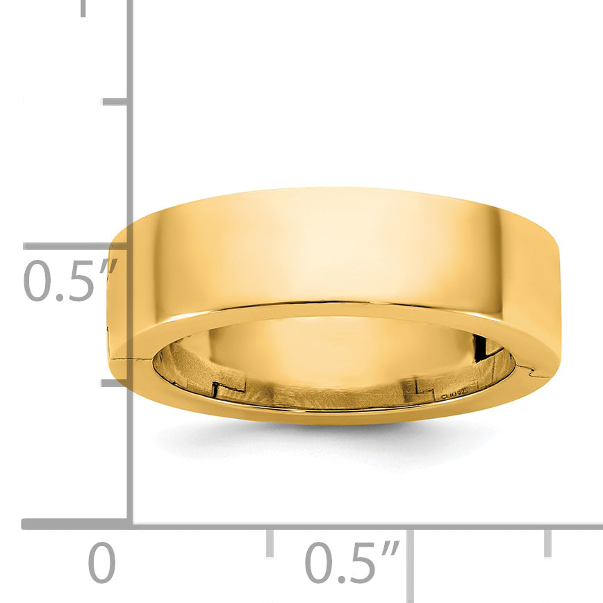 14ky CLIQ 6mm Hinged Flat Wedding Band Size 12.5