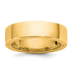 14K yellow gold 6mm flat edge hinged wedding band