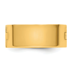 14ky CLIQ 8mm Hinged Flat Wedding Band Size 12.5