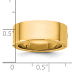 14K yellow gold 8mm flat edge hinged wedding band - worn on hand