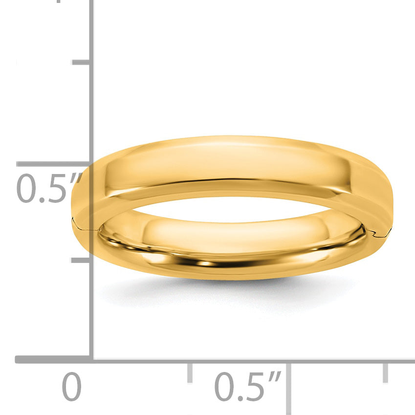 14ky CLIQ 4mm Hinged Beveled Edge Wedding Band Size 12