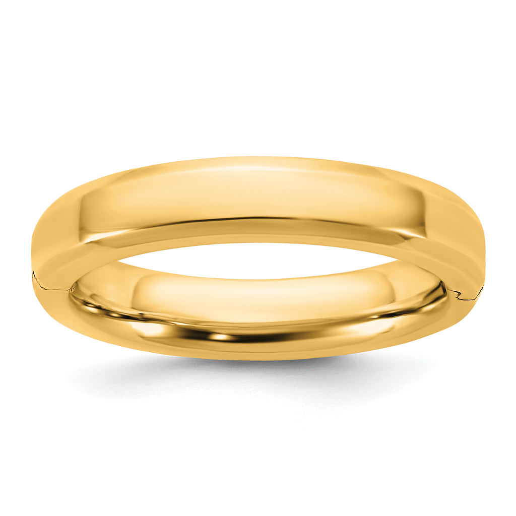 14ky CLIQ 4mm Hinged Beveled Edge Wedding Band Size 12