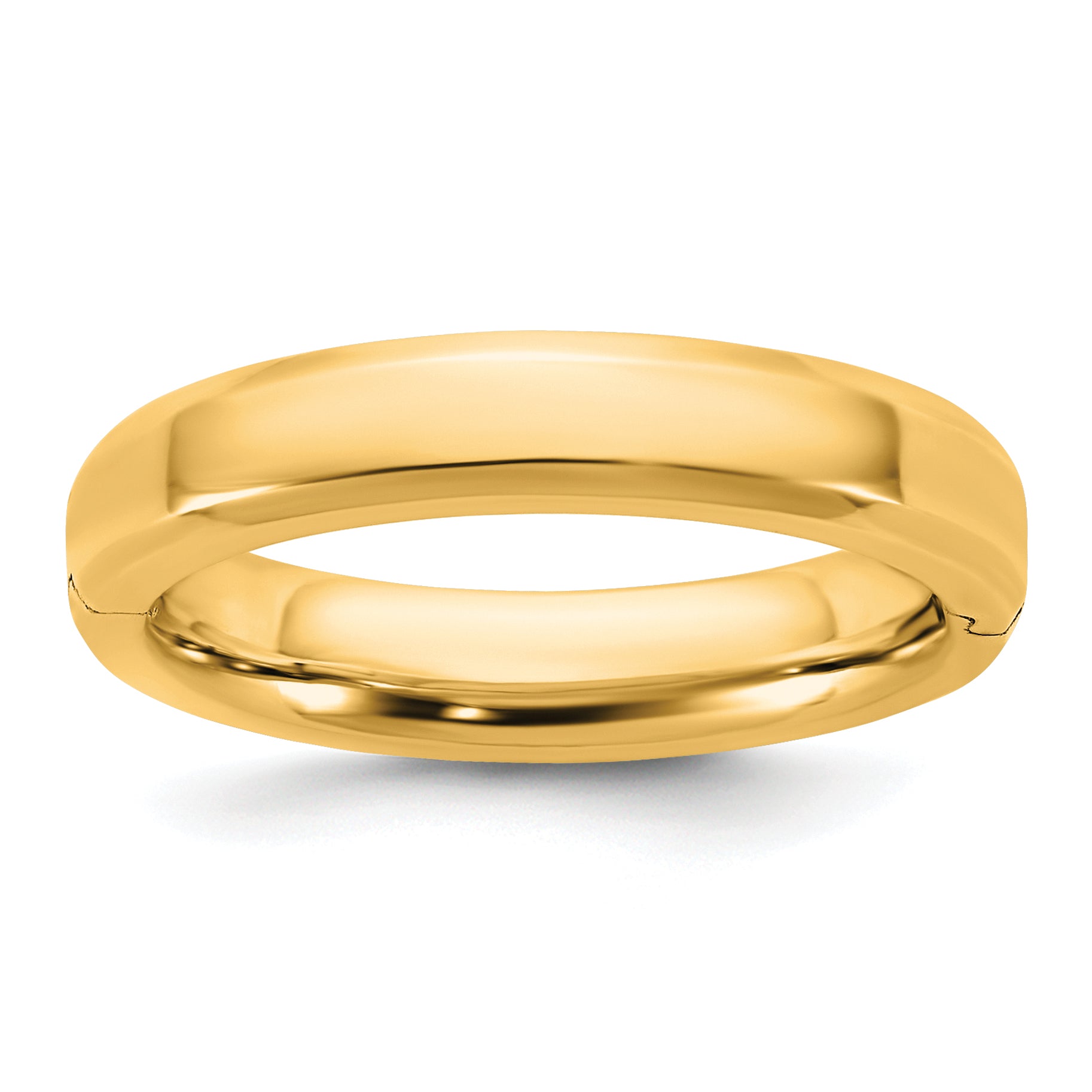 14ky CLIQ 4mm Hinged Beveled Edge Wedding Band Size 12