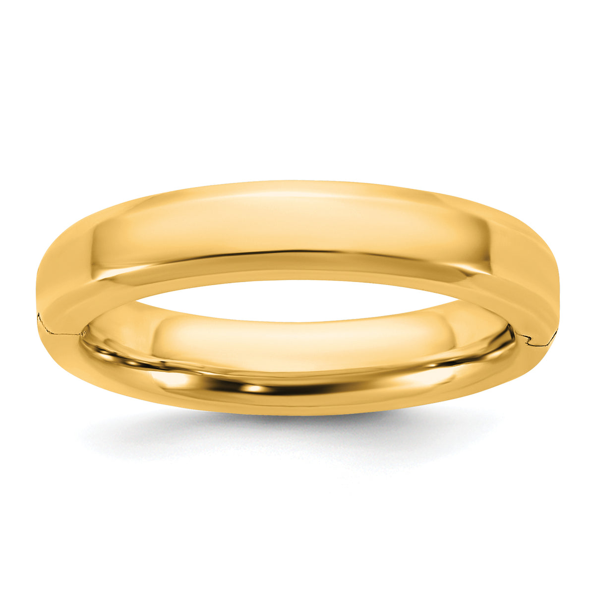 14ky CLIQ 4mm Hinged Beveled Edge Wedding Band Size 12