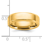 14K yellow gold 6mm beveled edge hinged wedding band - worn on hand