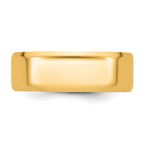 Close-up of 7mm 14K gold wedding band hinge detail
