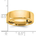 14K yellow gold 7mm beveled edge hinged wedding band - worn on hand