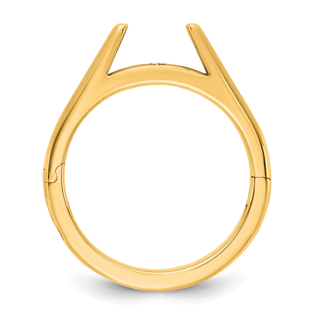 14ky CLIQ Hinged Cathedral Solitaire Peg Set Engagement Ring Mounting (No Stones Included)