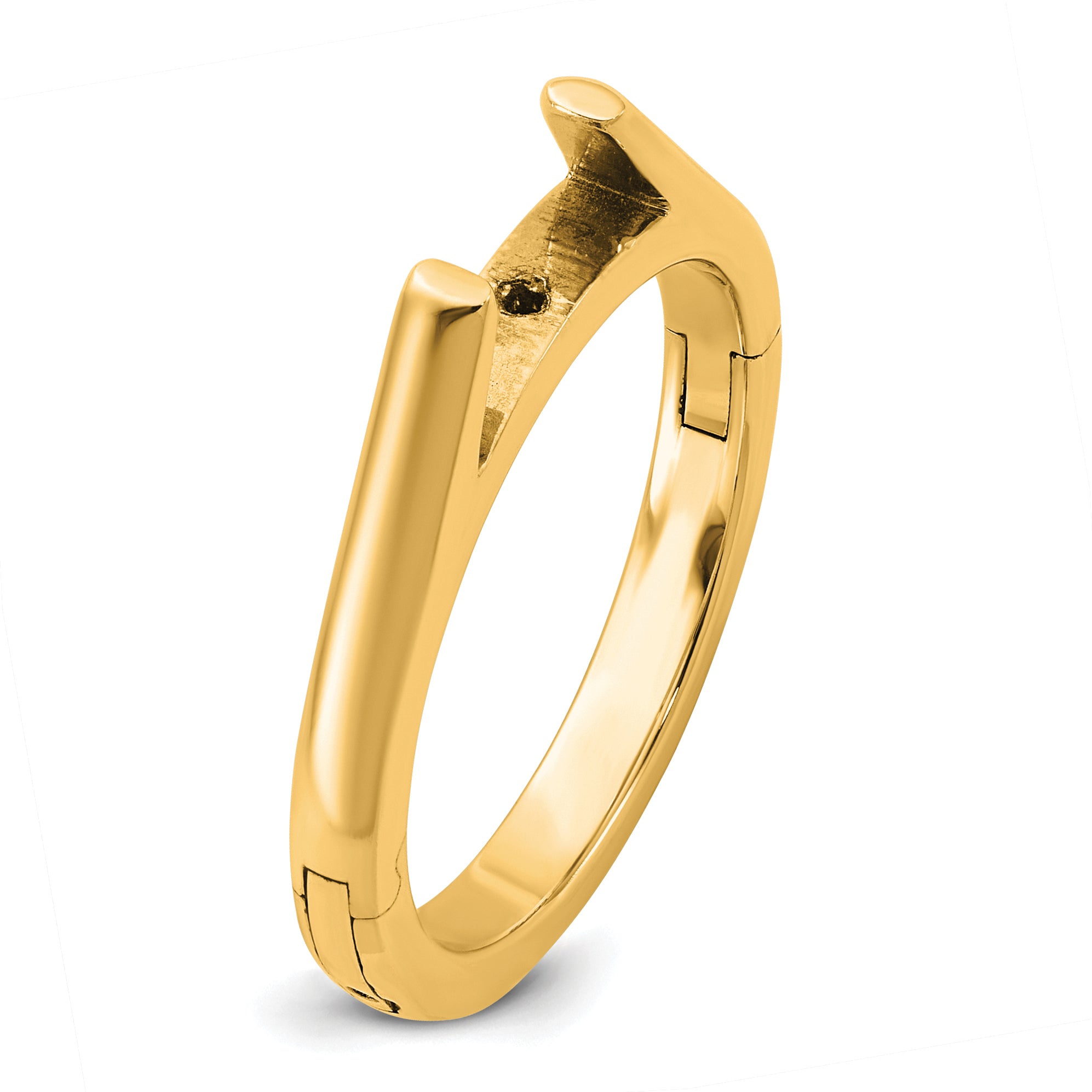 14ky CLIQ Hinged Cathedral Solitaire Peg Set Engagement Ring Mounting (No Stones Included)