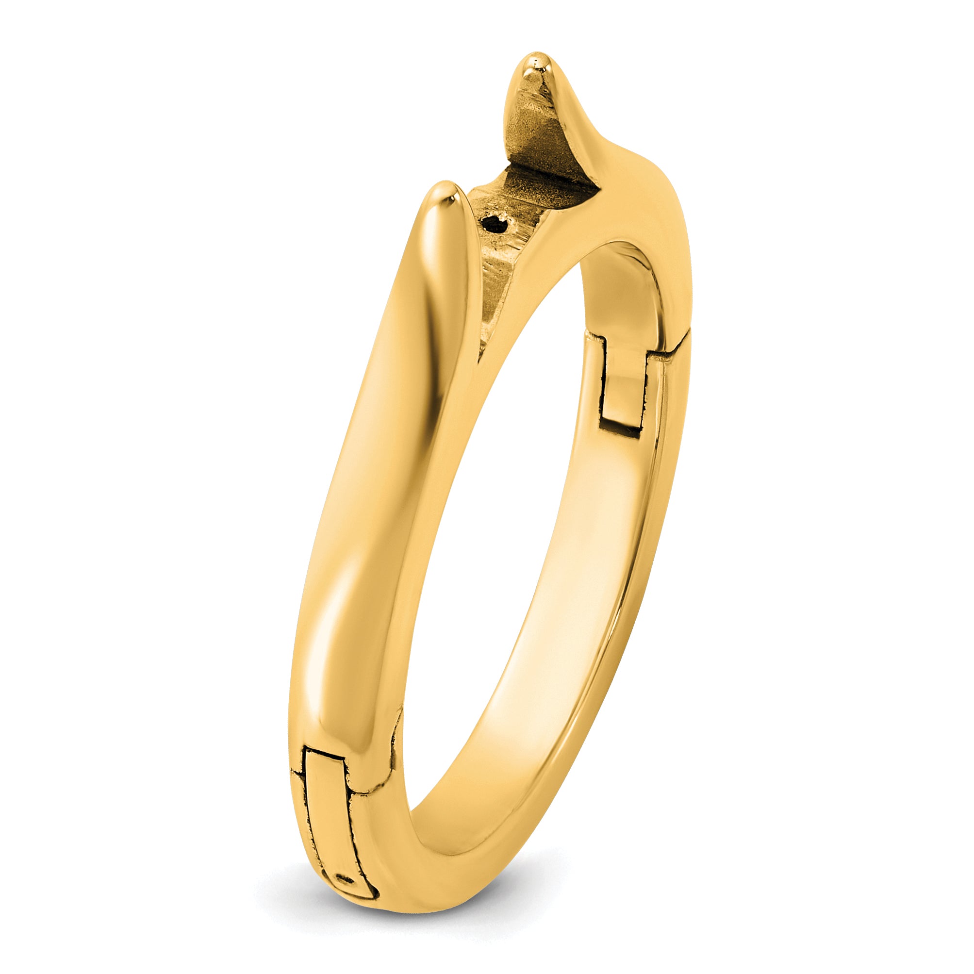 14ky CLIQ Hinged Cathedral Solitaire Peg Set Engagement Ring Mounting (No Stones Included)