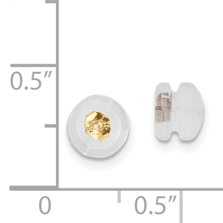 Silicone Sliders 14K YG ScrewBack Mushroom 1 Pair