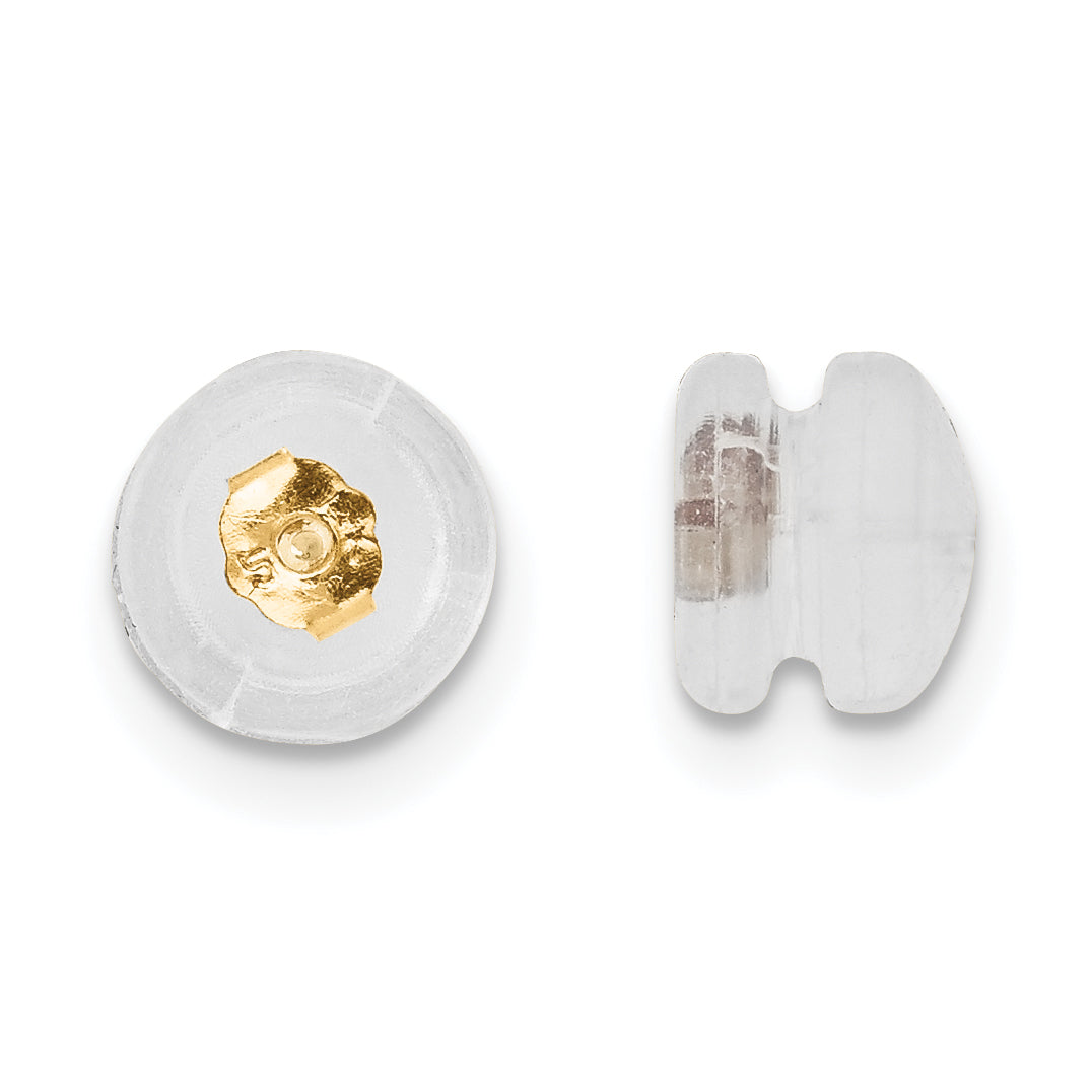 Silicone Sliders 14K YG ScrewBack Mushroom 1 Pair Main image