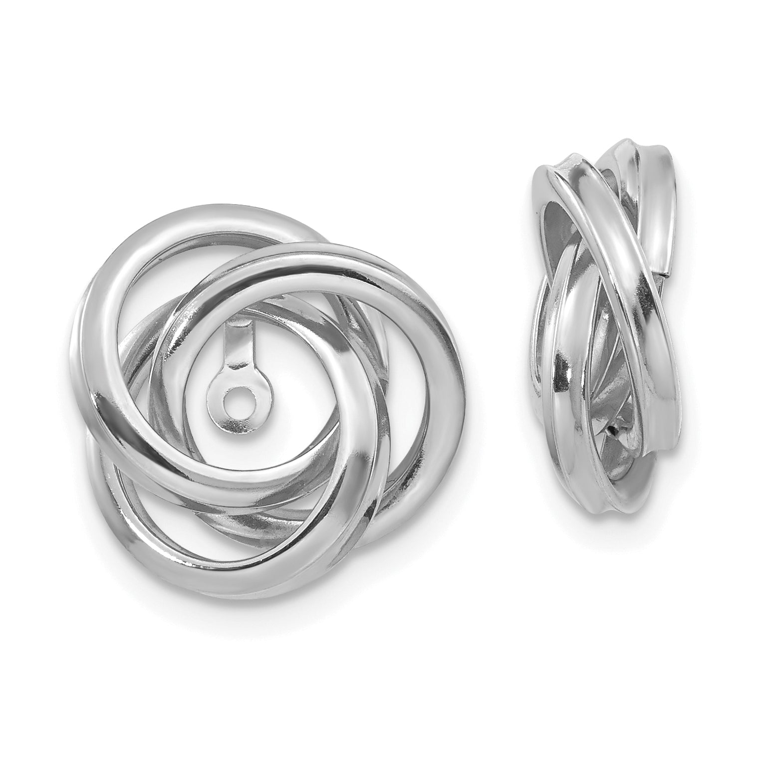 14K White Gold Polished Love Knot Earring Jackets Main image