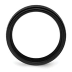 Black Zirconium Polished 8mm Ridged Edge Band