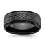 Black Zirconium Polished 8mm Ridged Edge Band