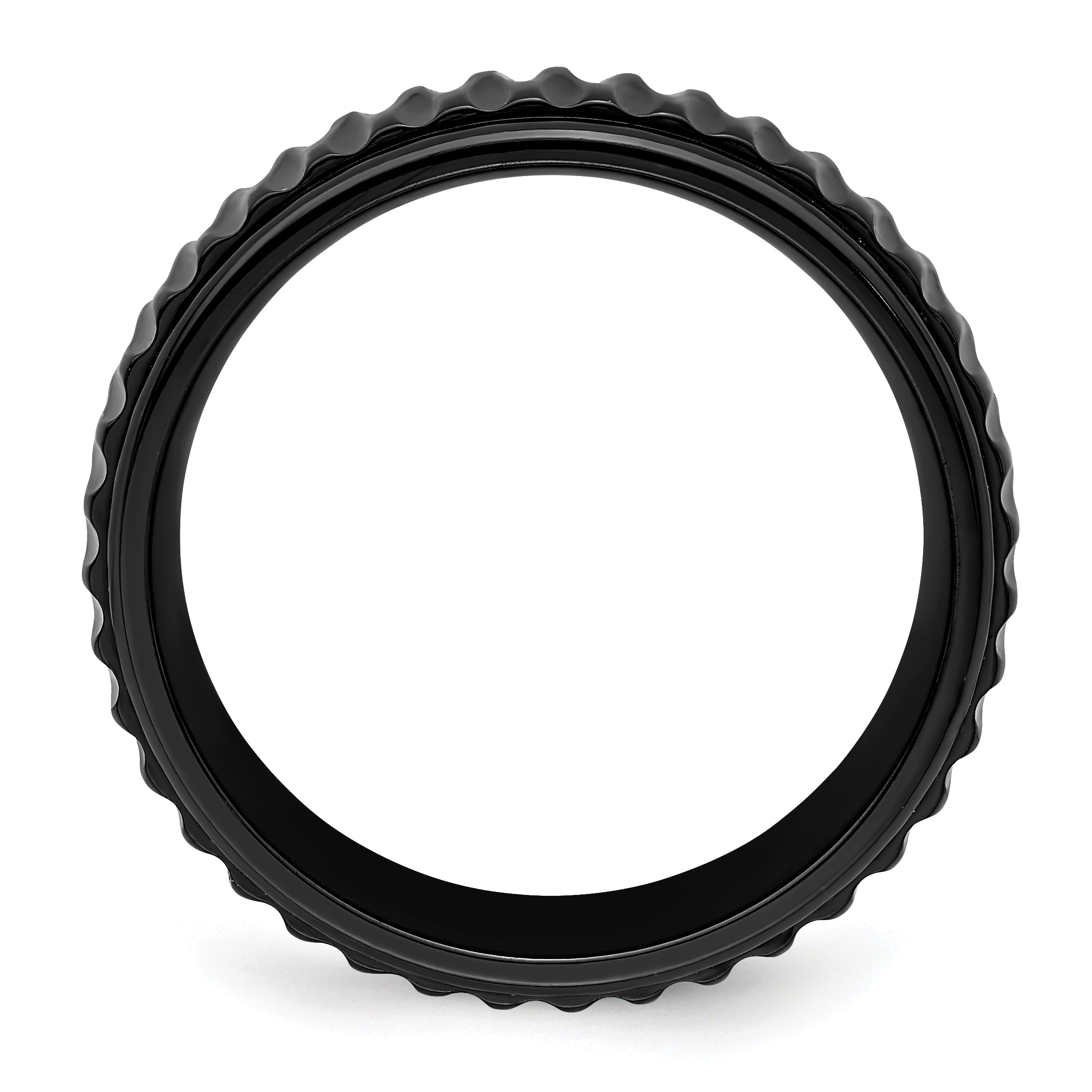 Black Zirconium Polished 8mm Grooved Band
