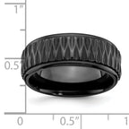 Black Zirconium Polished 8mm Grooved Band