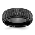 Black Zirconium Polished 8mm Grooved Band