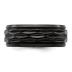 Black Zirconium Polished and Diamond-cut 8mm Band