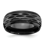 Black Zirconium Polished and Diamond-cut 8mm Band