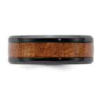 Black Zirconium Polished with Sapele Wood Inlay 8mm Band