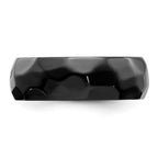 Black Zirconium Polished and Hammered 7mm Band