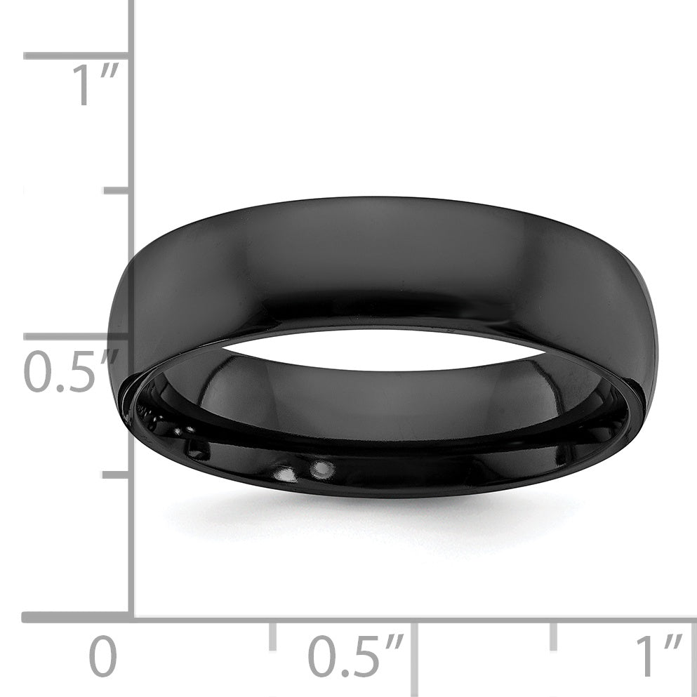 Black Zirconium Polished 6mm Band