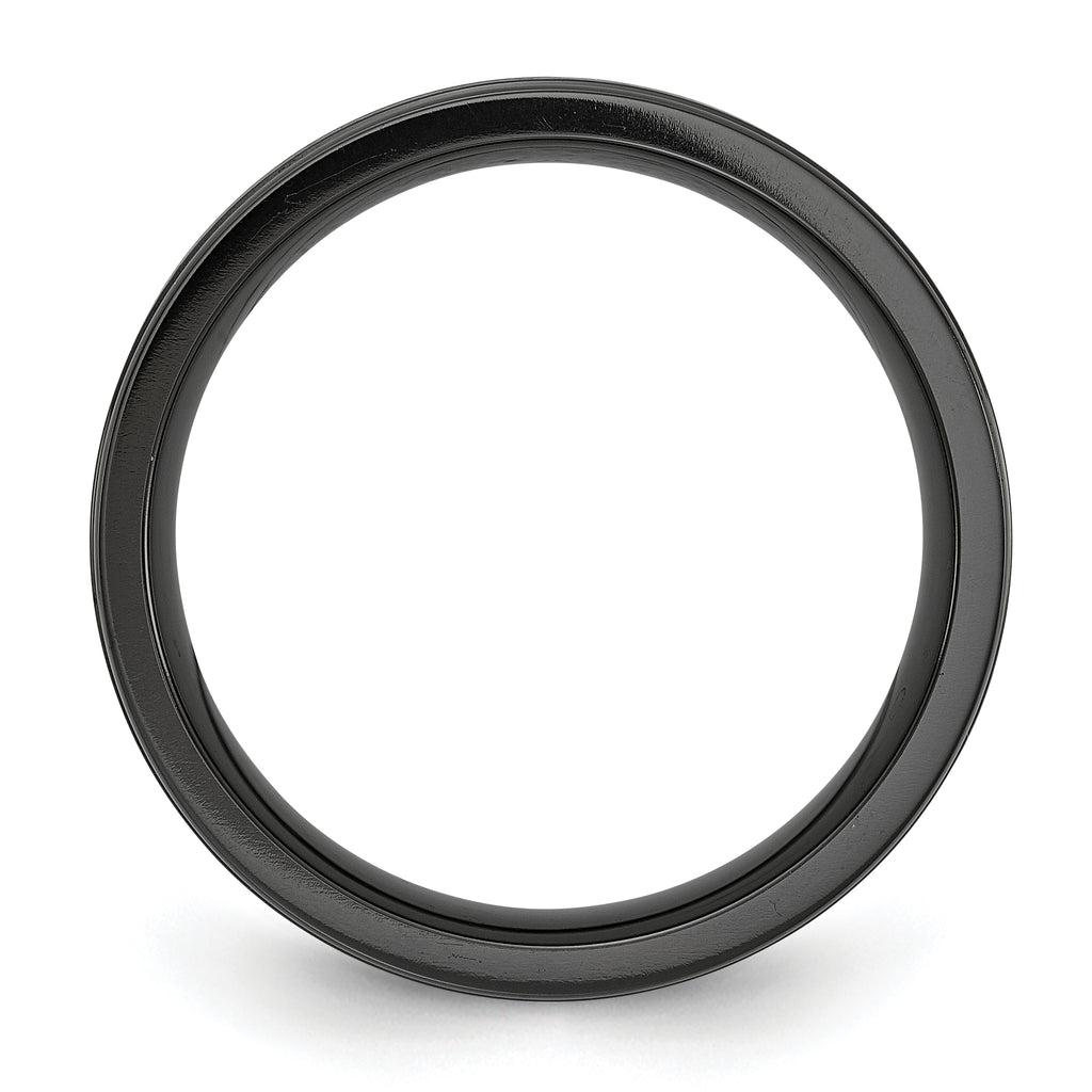 Black Zirconium Brushed Polished and Hammered with Blue IP-plated 8mm Band