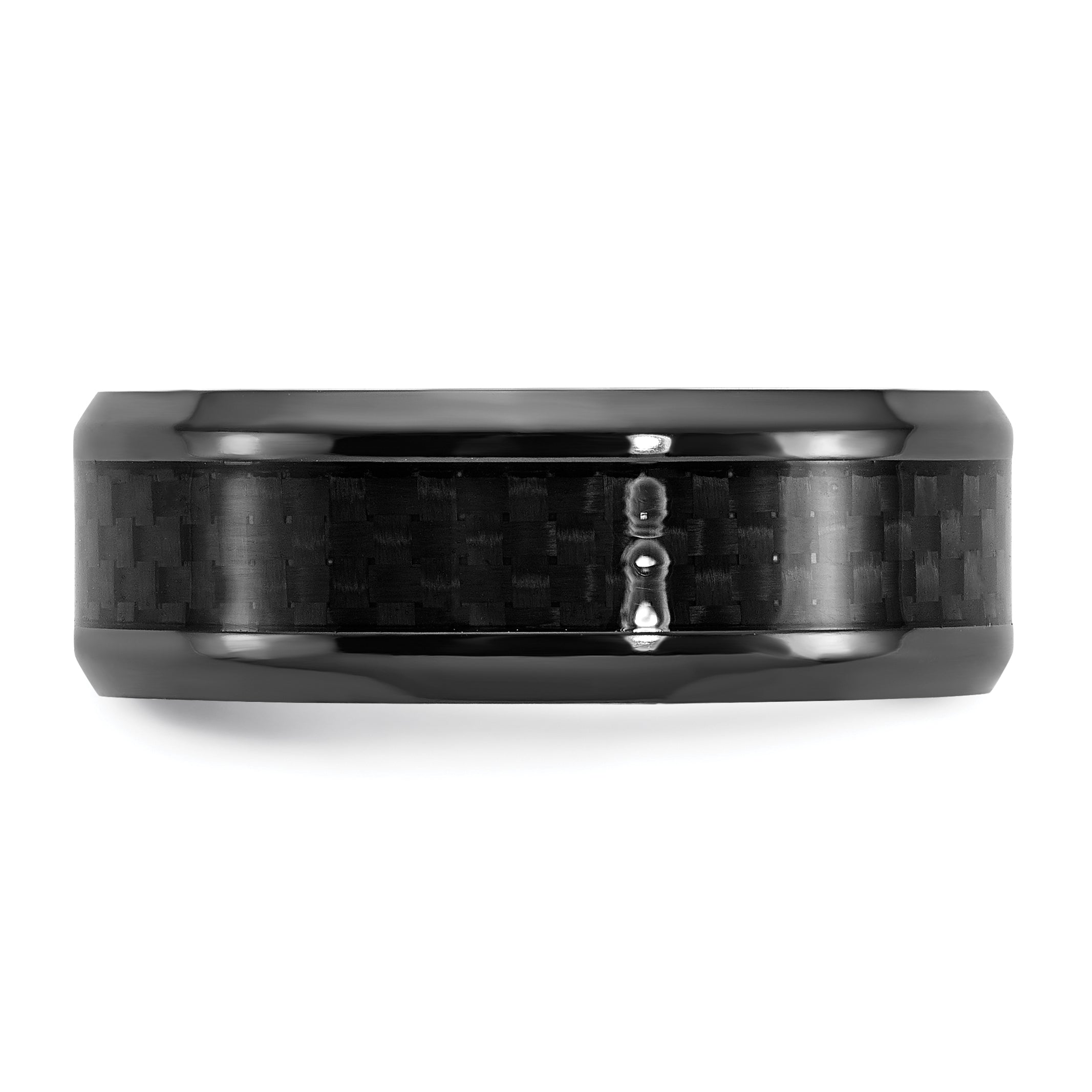 Black Zirconium Polished with Black Carbon Fiber Inlay 8mm Band