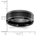 Black Zirconium Polished with Black Carbon Fiber Inlay 8mm Band