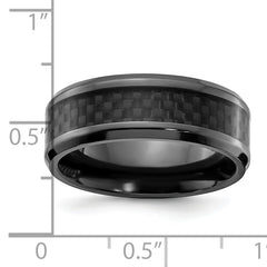 Black Zirconium Polished with Black Carbon Fiber Inlay 8mm Band