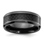 Black Zirconium Polished with Black Carbon Fiber Inlay 8mm Band