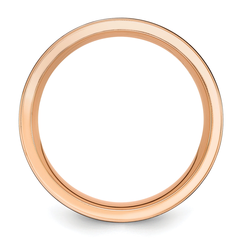 Black Zirconium Brushed and Polished Rose IP-plated 8mm Band