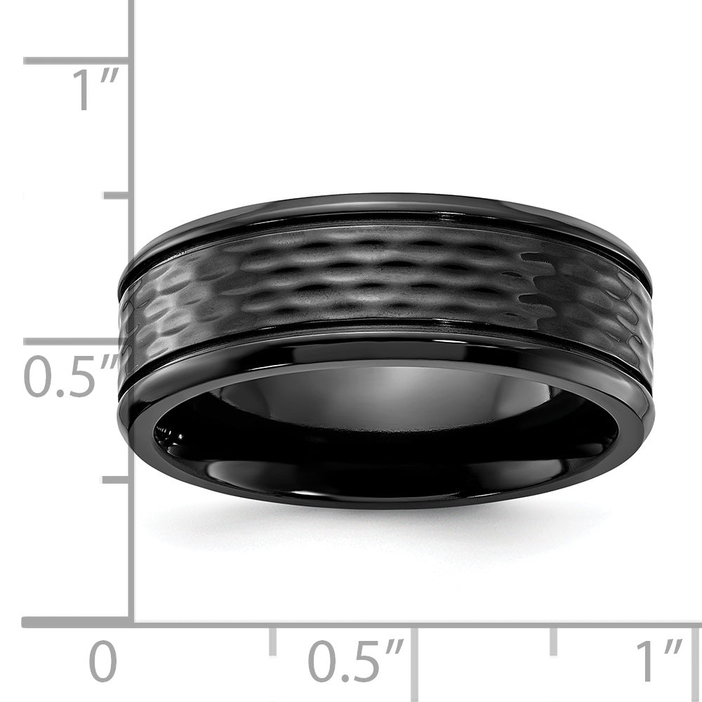 Black Zirconium Polished 8mm Band