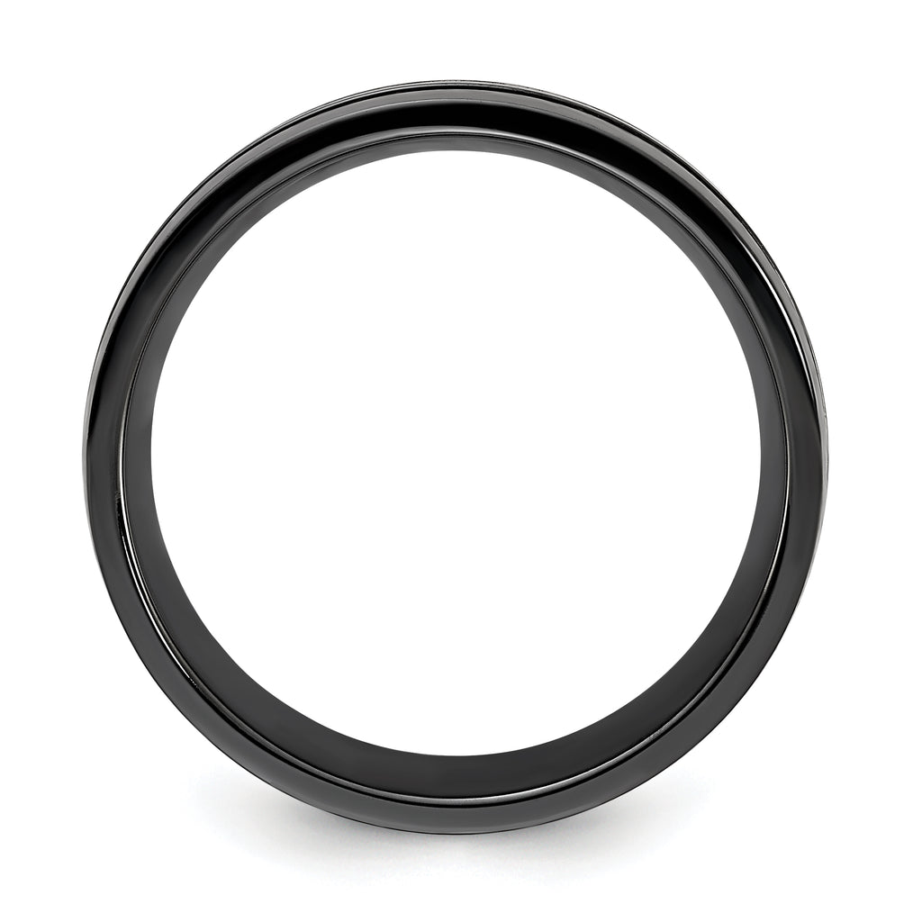 Black Zirconium Brushed and Polished Rose IP-plated 8.00mm Band